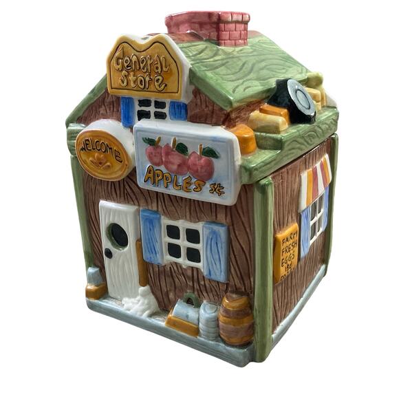 Vintage‎ General Store Ceramic Cookie Jar Stamped CKPO Spring Holiday - Picture 2 of 14